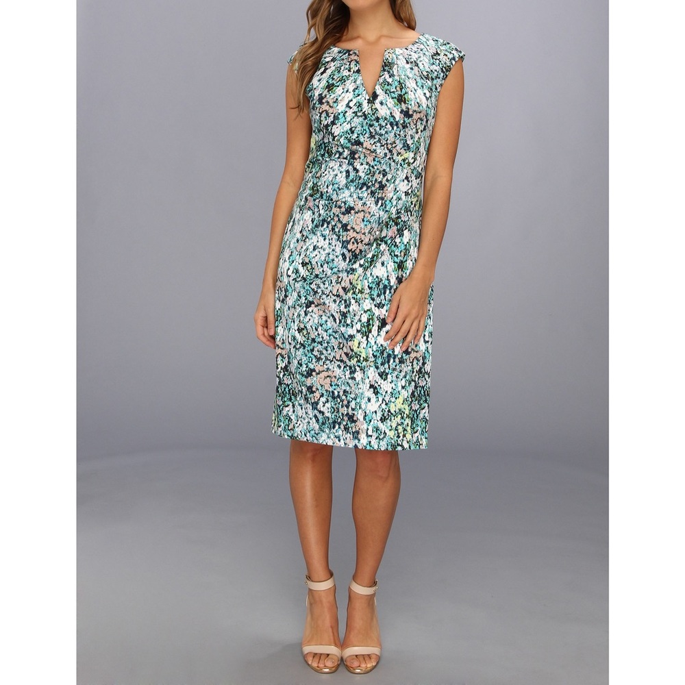 Size 2 Adrianna Papell watercolor floral sheath dress